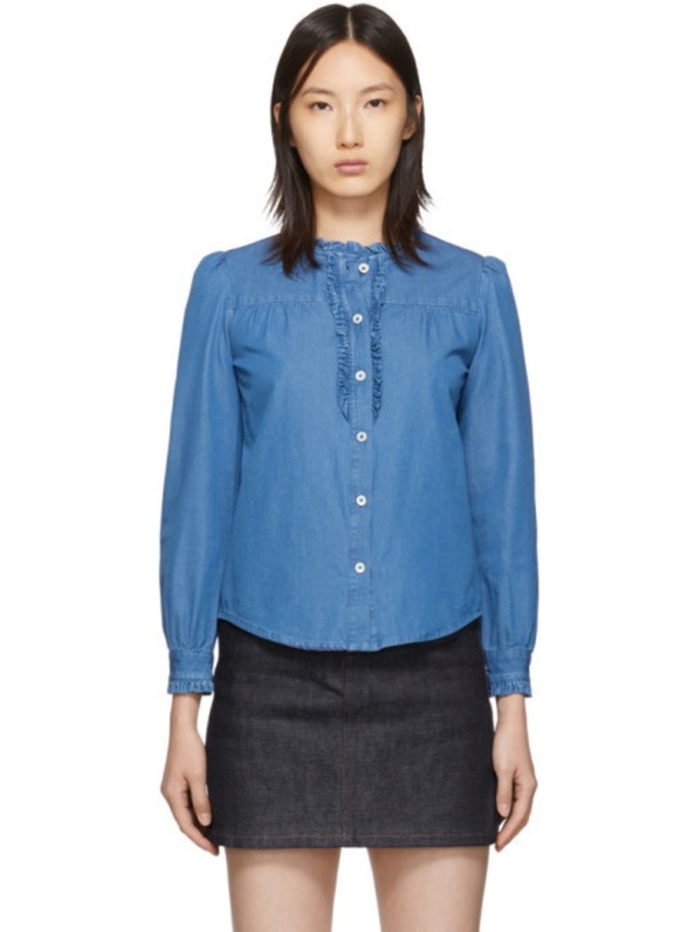 A.P.C. Indigo Zola Shirt Size Large